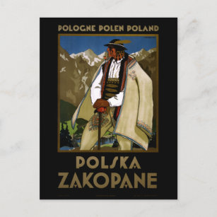 Carte Postale Poster Vintage voyage Zakopane Pologne restauré