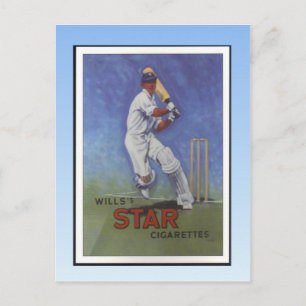 Carte Postale Poster vintage, Wills Star cigarettes, Cricketer