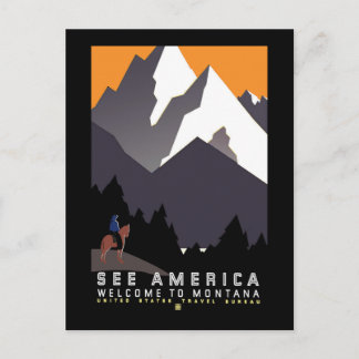 Carte Postale "Poster Vintage WPA Montana"