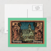 Carte Postale Poster WW1German 50 Pfennig Note Postcard (Devant / Derrière)
