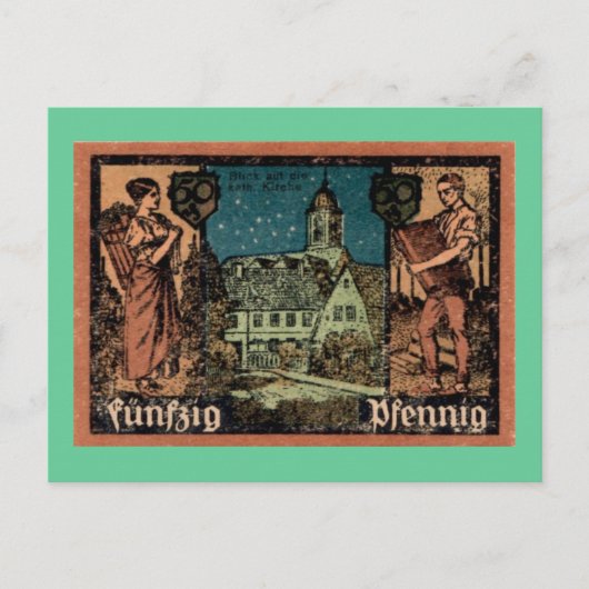 Carte Postale Poster WW1German 50 Pfennig Note Postcard (Devant)
