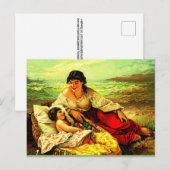 Carte Postale Postez des souvenirs balnéaires de mère & enfant! (Devant / Derrière)