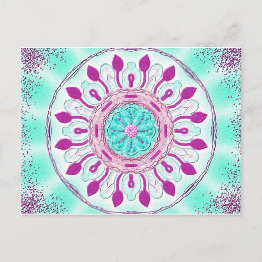Carte Postale Postkarte 05 "Cyan et Magenta Rosette" (Devant)