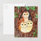 Carte Postale Postkarte Eule (Devant / Derrière)