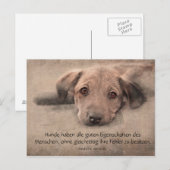 Carte Postale Postkarte Hundewelpe mit Zitat (Devant / Derrière)