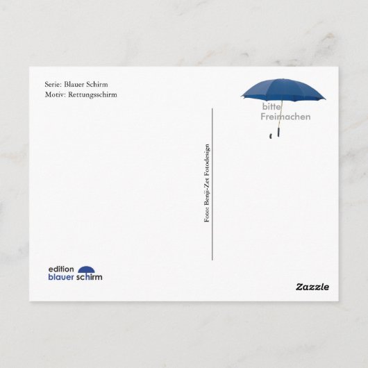 Carte Postale Postkarte - Rettungsschirm (Dos)