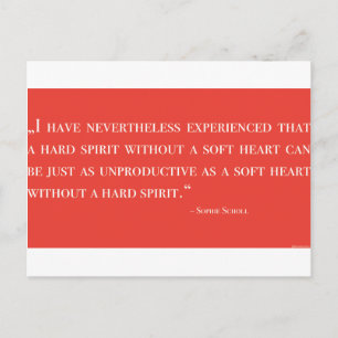 Carte Postale Postkarte - Sophie Scholl - Zitat - Rose blanche