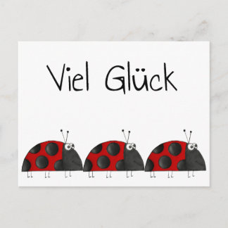 Carte Postale Postkarte Viel Glück, Marienkäfer Glückwunschkarte
