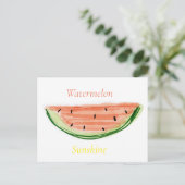 Carte Postale Postkarte "Wassermelone", Aquarell, Daniela Elia (Debout devant)