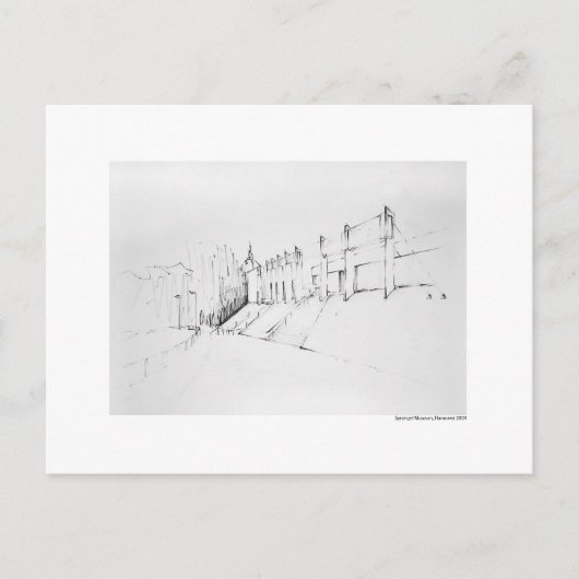 Carte Postale Postkarte Zeichnung Bleistift Hannover Landschaft (Devant)