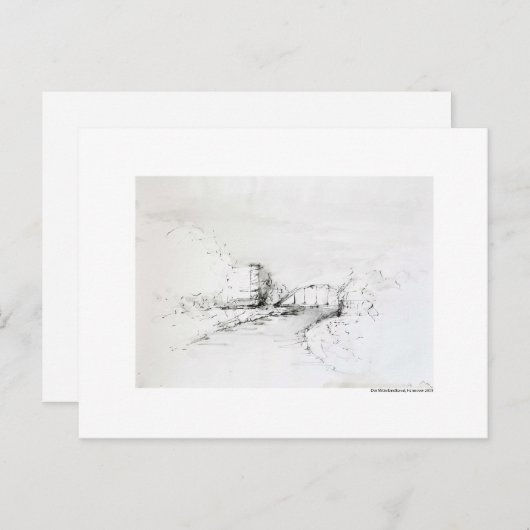 Carte Postale Postkarte Zeichnung Bleistift Hannover Landschaft (Devant / Derrière)