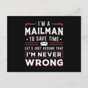 Carte Postale Postman Post Mail Mailman Day Livraison Idée cadea