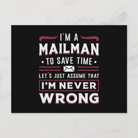 Carte Postale Postman Post Mail Mailman Day Livraison Idée cadea (Devant)