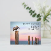 Carte Postale Posts & a Pelican | Fort Myers Beach, Floride (Debout devant)