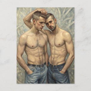 Carte Postale Posture Unifiée : Une Étreinte de l'Affection Mode