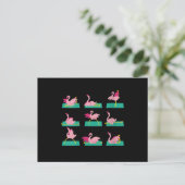 Carte Postale Postures de yoga de flamingo Méditation Exercice d (Debout devant)