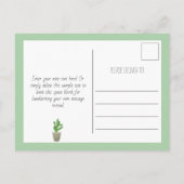 Carte Postale Pot à cactus à l'aquarelle Rangée de cactus mignon (Dos)
