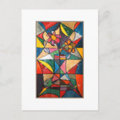 Carte Postale Pot à fleurs en verre tendu Oeuvre acrylique (Devant)