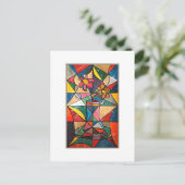 Carte Postale Pot à fleurs en verre tendu Oeuvre acrylique (Debout devant)