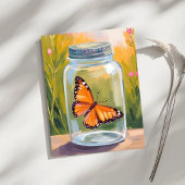 Carte Postale Pot à papillon monarque Peinture à l'aquarelle
