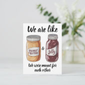 Carte Postale Pot de cacahuètes avec pot de confiture d'annivers (Debout devant)