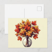 Carte Postale Pot de feuilles vintages (Devant / Derrière)