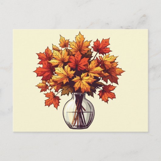 Carte Postale Pot de feuilles vintages (Devant)