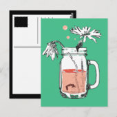 Carte Postale pot de fleurs de marguerite (Devant / Derrière)