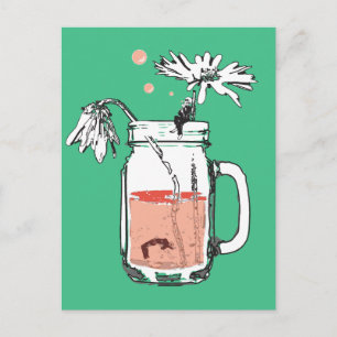 Carte Postale pot de fleurs de marguerite