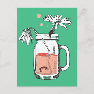 Carte Postale pot de fleurs de marguerite