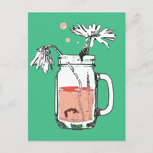 Carte Postale pot de fleurs de marguerite (Devant)