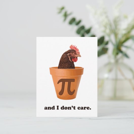 Carte Postale Pot de poulet Pi (et je m'en fiche) (Debout devant)