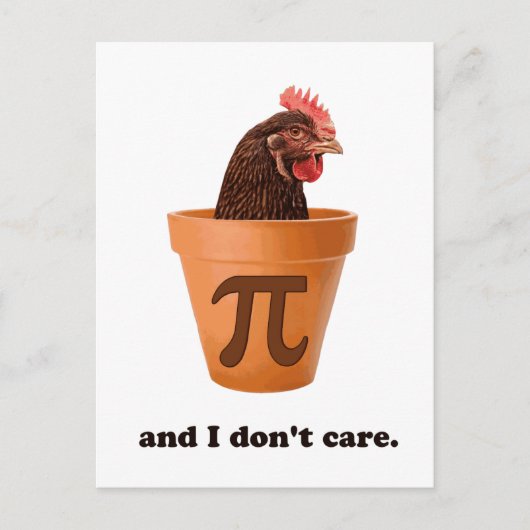 Carte Postale Pot de poulet Pi (et je m'en fiche) (Devant)