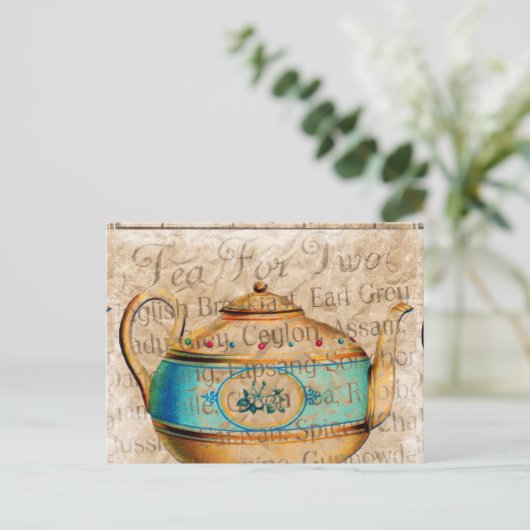 Carte Postale Pot de thé antique (Debout devant)