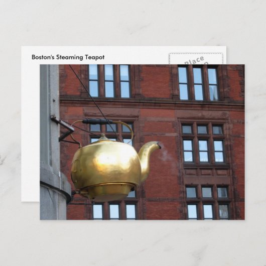 Carte Postale Pot de thé Boston (Devant / Derrière)