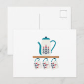 Carte Postale Pot de thé d'art populaire (Devant / Derrière)