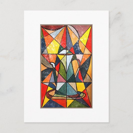 Carte Postale Pot De Thé En Verre Tiré Oeuvre Acrylique (Devant)