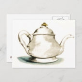 Carte Postale Pot de thé vintage (Devant / Derrière)