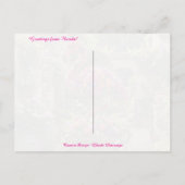 Carte Postale Pot de topiaire de flamant rose et fleurs tropical (Dos)