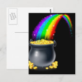 Carte Postale Pot d'or et arc-en-ciel (Devant / Derrière)