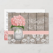 Carte Postale Pot Mason Changé la Date Monogram Rose Hydrangea (Devant / Derrière)