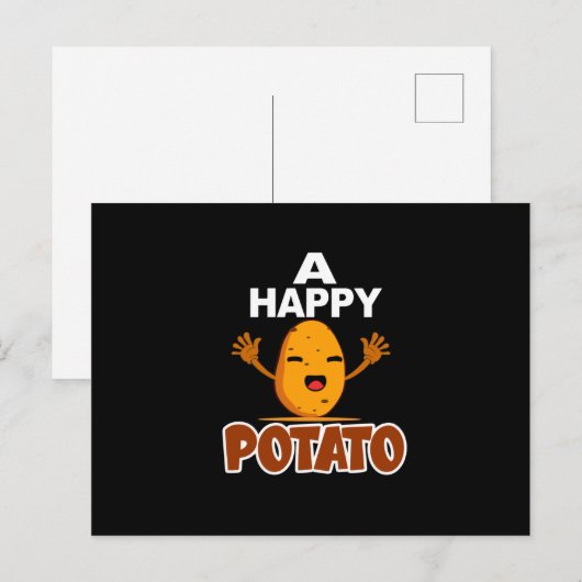 Carte Postale Potato, Addict, frites (Devant / Derrière)