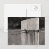 Carte Postale Poteau de clôture et fil barbelé (Devant / Derrière)