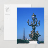 Carte Postale Poteau de lampadaire sur le pont Alexandre III et (Devant / Derrière)