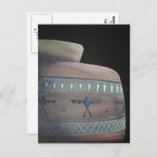 Carte Postale Poterie indienne éclairée (Devant / Derrière)