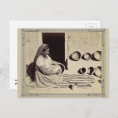 Carte Postale Poterie polissage féminine - 1879 (Devant / Derrière)