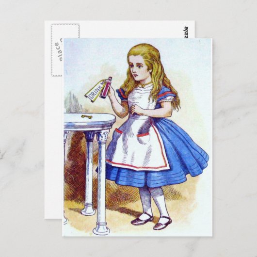 Carte Postale Potion "Buvez-moi" avec Alice (Devant / Derrière)