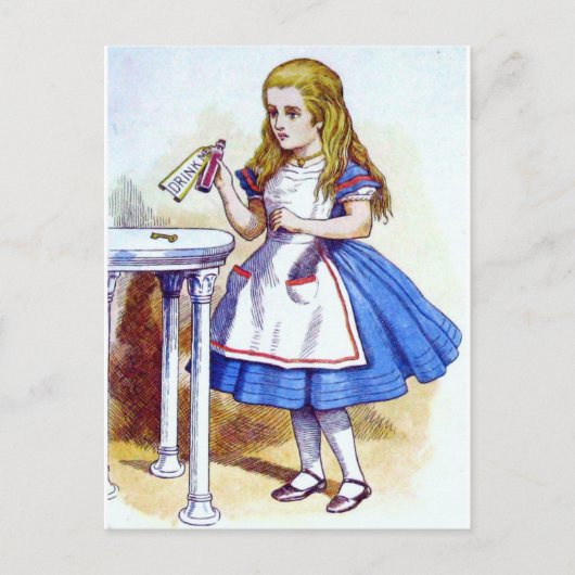 Carte Postale Potion "Buvez-moi" avec Alice (Devant)