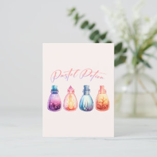 Carte Postale Potion pastel - Potion sorcière jolie et élégante