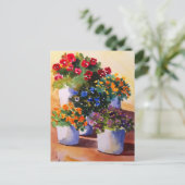 Carte postale Pots à fleurs colorés (Debout devant)